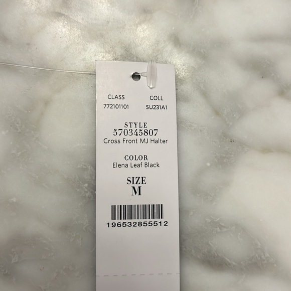 NWT WHBM Cross Front MJ Halter-Elana Leaf Black-SZ-Medium - Picture 10 of 10